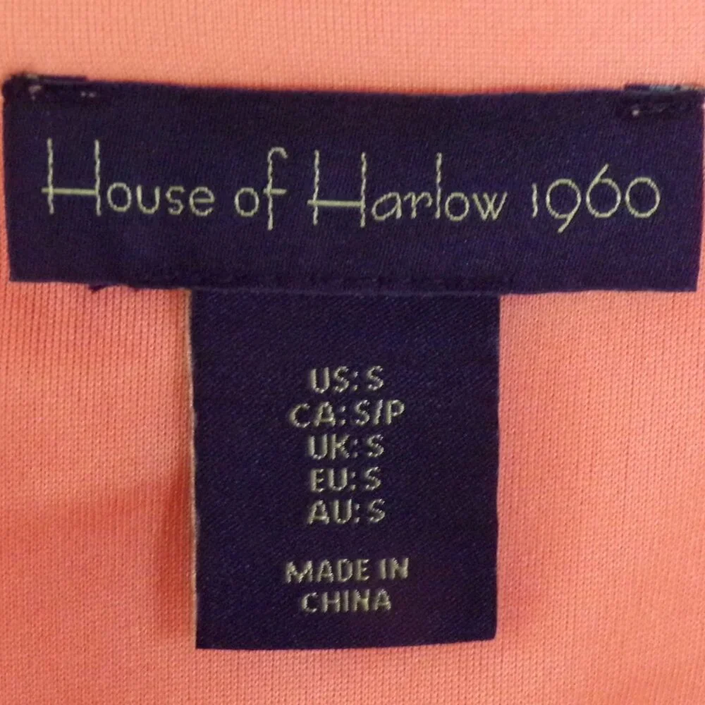 HOUSE OF HARLOW 1960 size S orange long-sleeve sequined wrap dress - Picture 11 of 13